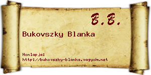 Bukovszky Blanka névjegykártya