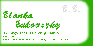 blanka bukovszky business card